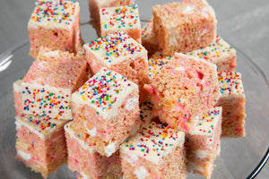 Circus Animal Crispies Cookies Pink Rice Crispies Frosting Rainbow Sprinkles